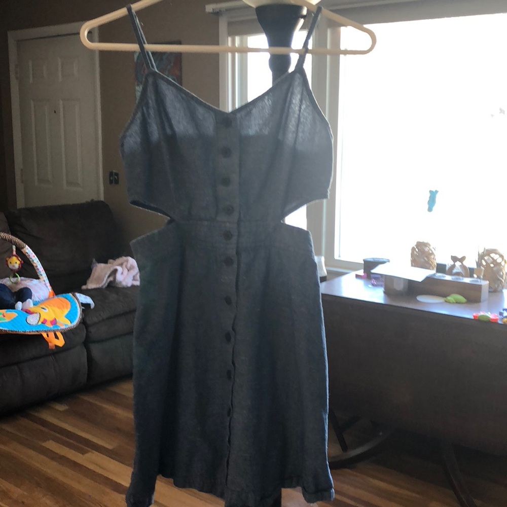 Madewell Denim romper with bottoms and open sides